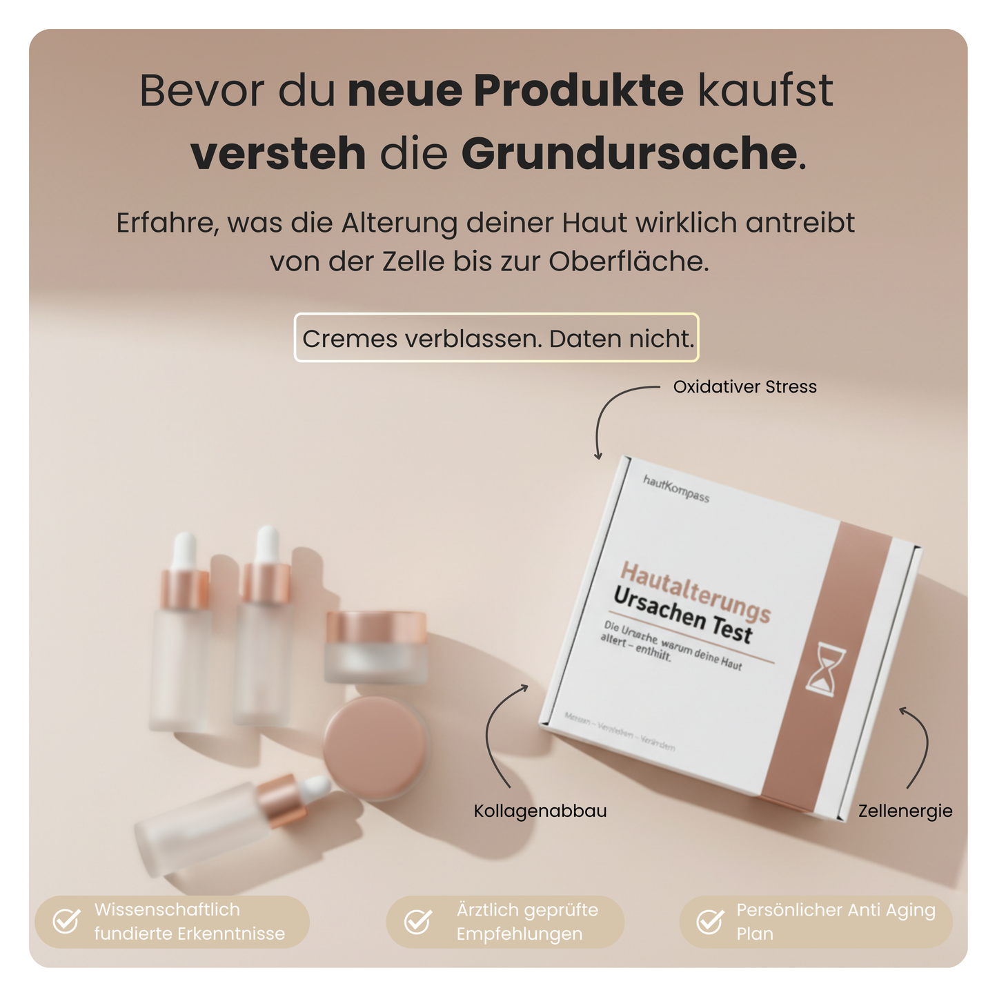 Hautalterungs Ursachen Test