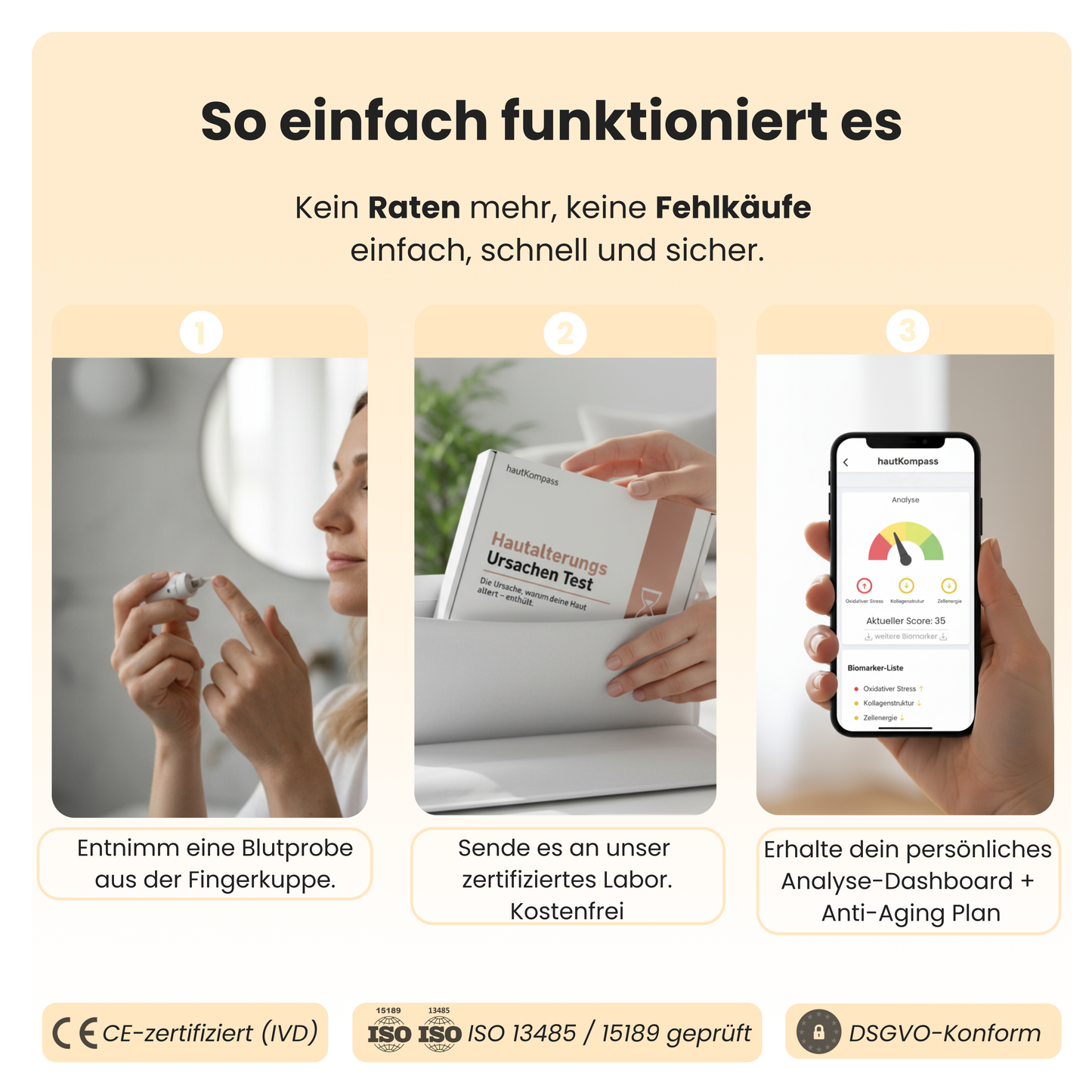 Hautalterungs Ursachen Test